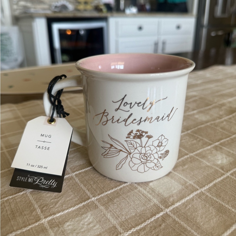 Pink and White Bridesmaid Mug